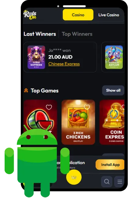 ReelsOn Android mobile casino application setup instructions