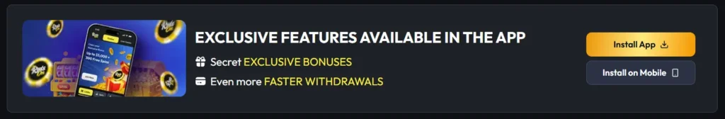 ReelsOn App promotions page with exclusive bonuses